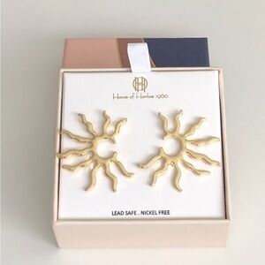HOUSE OF HARLOW 1960 SUNRAY GOLD EARRINGS